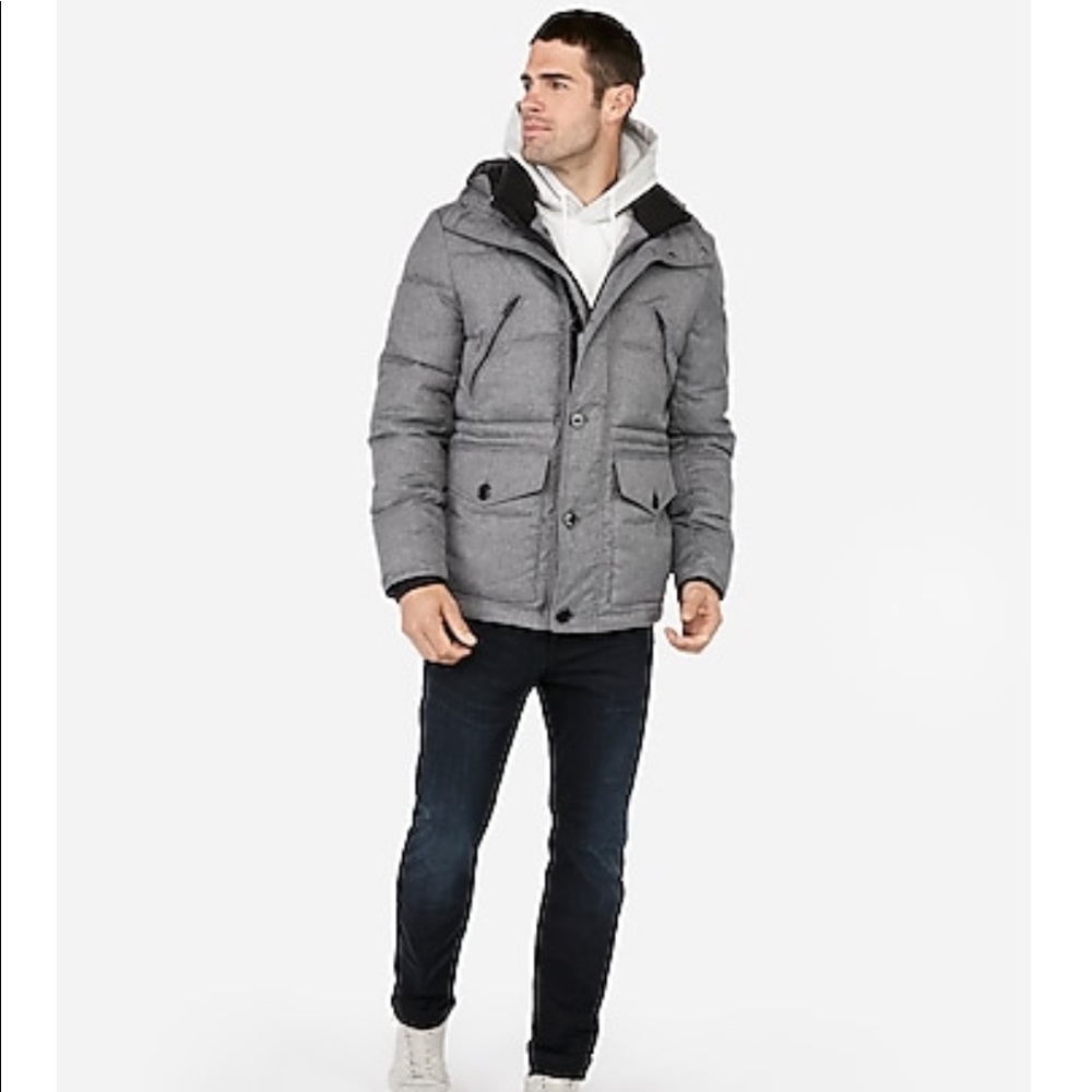 Express hooded tech parka in black